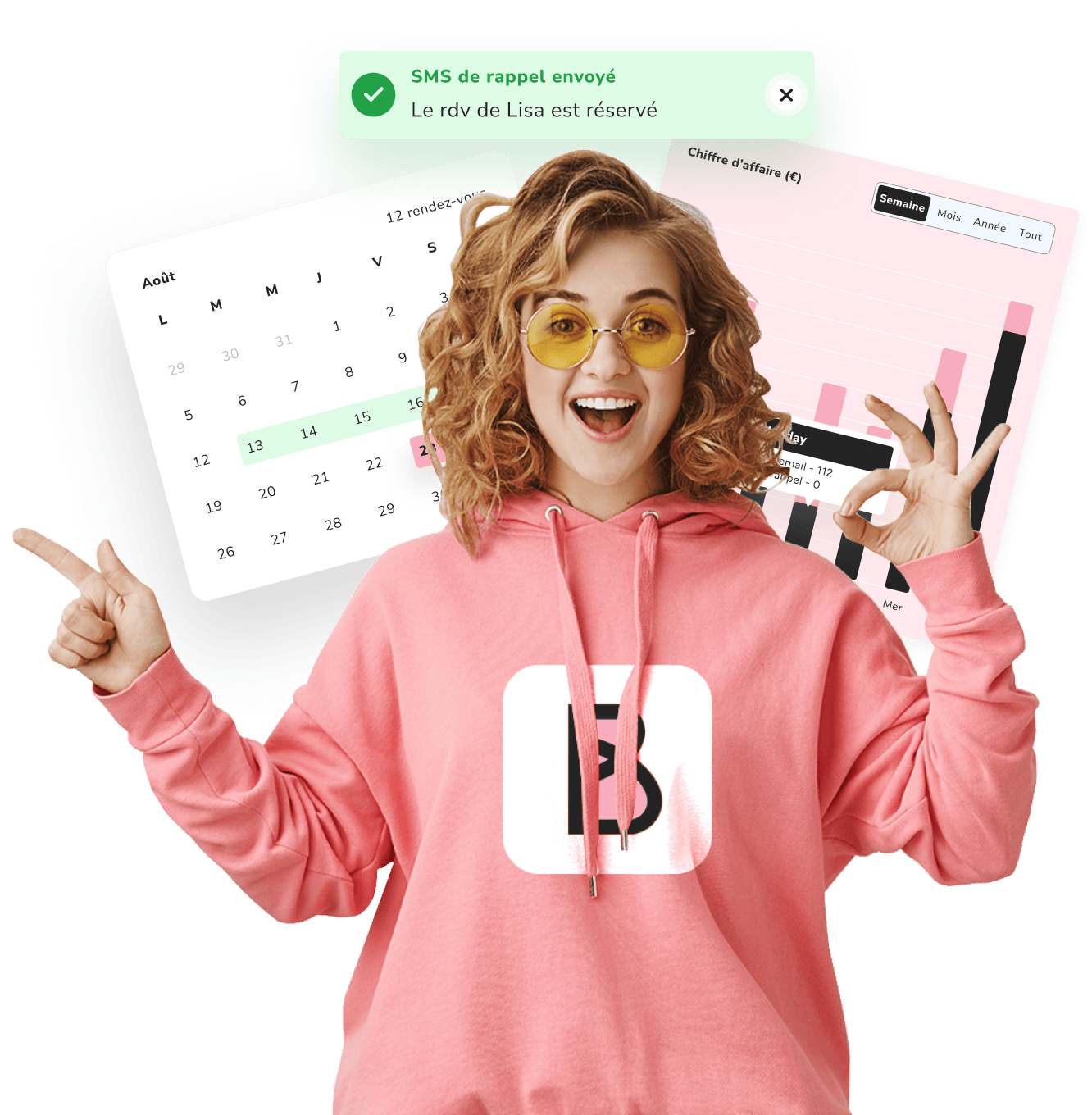 Coiffeuse professionnelle utilisant la plateforme